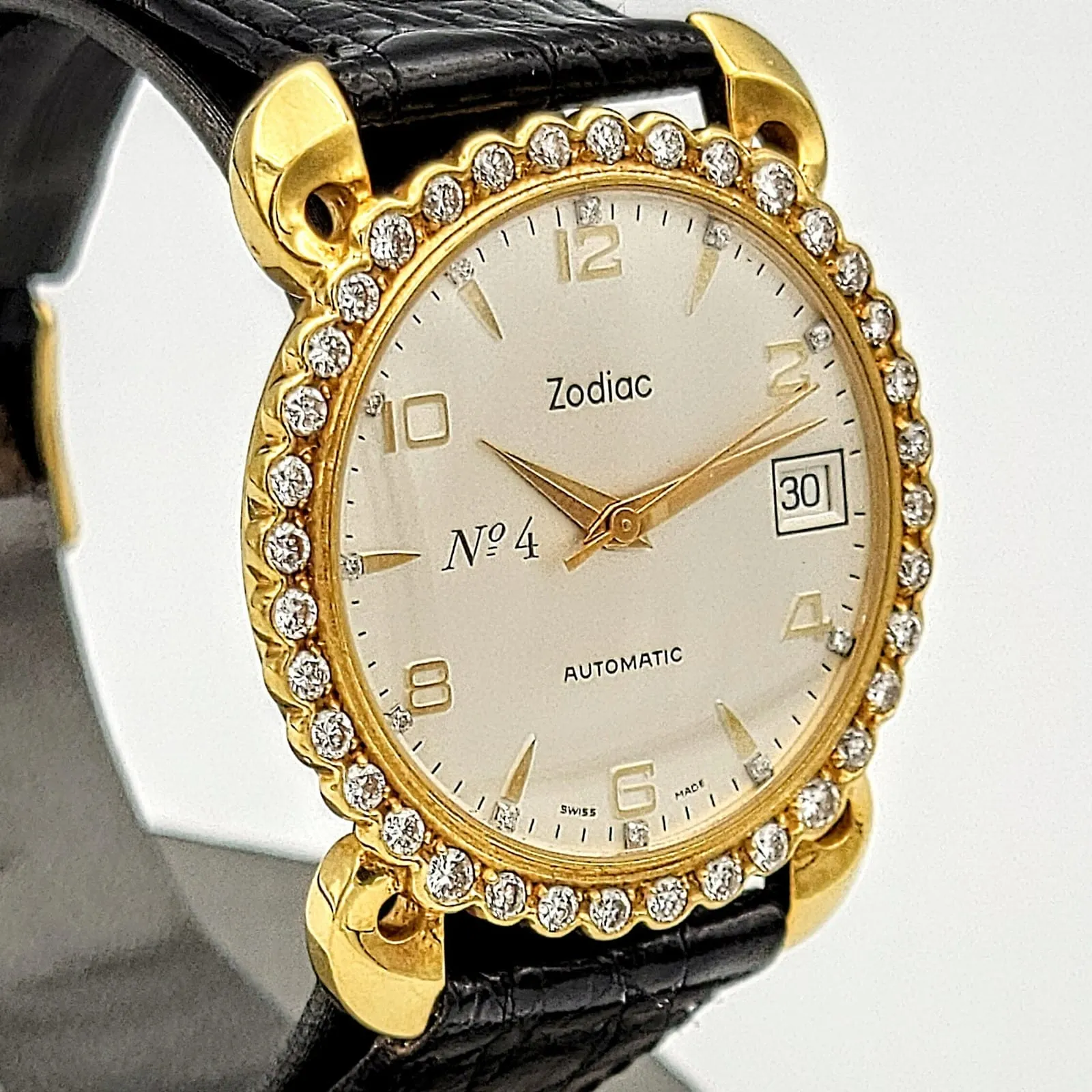 110th ZODIAC Anniversary Automatic Watch 18K Gold Diamond Bezel Limited Edition!