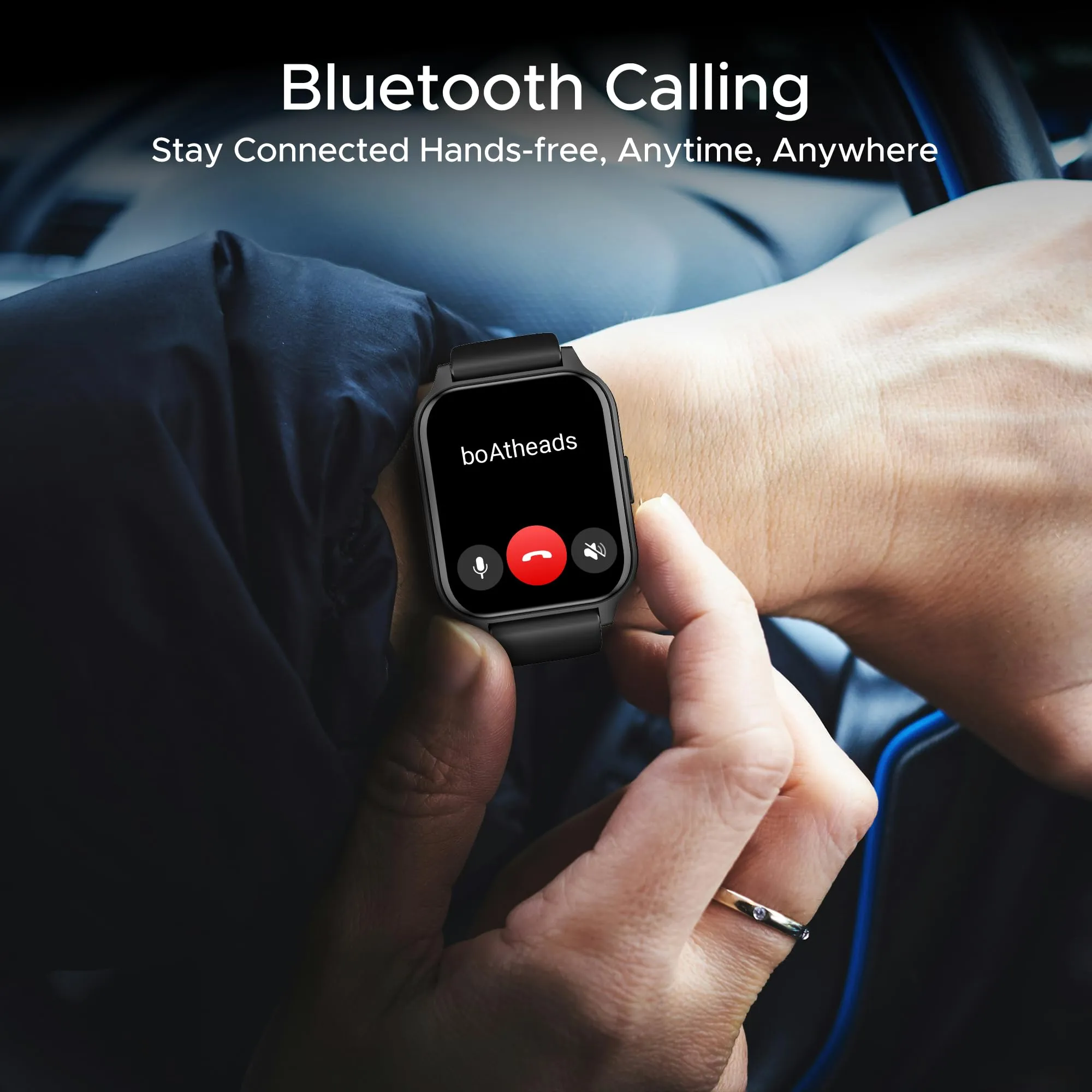 boAt Newly Launched Wave Call 2 Plus Smart Watch w/Bilingual Support (Hindi/English), 1.96”(4.97 cm) HD Display, BT Calling, 100 Sports Modes, Animated Watch Faces, Voice Assistant(Active Black)